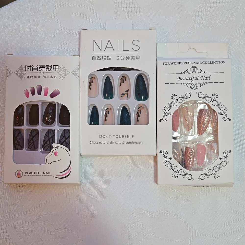 NIB Beautiful Nail press on nails 3 pkgs